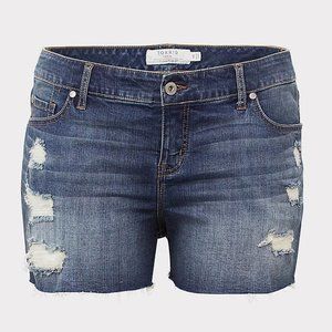 TORRID Distressed Denim Short Jean Shorts sz 26